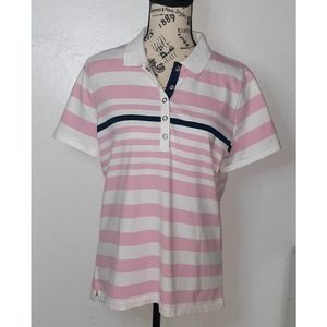 Lauren Ralph Lauren Pink White Shirt L